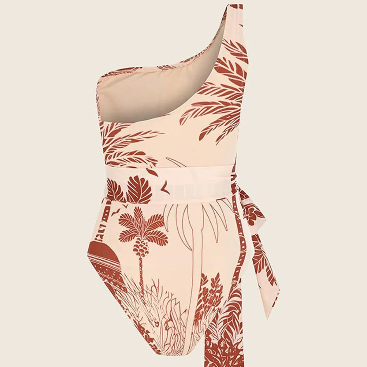 Fashion Women's Bikini Retro Contrasting Color Print One-Piece 2024 New Luxury Sexy Beach Resort Style Swimsuit