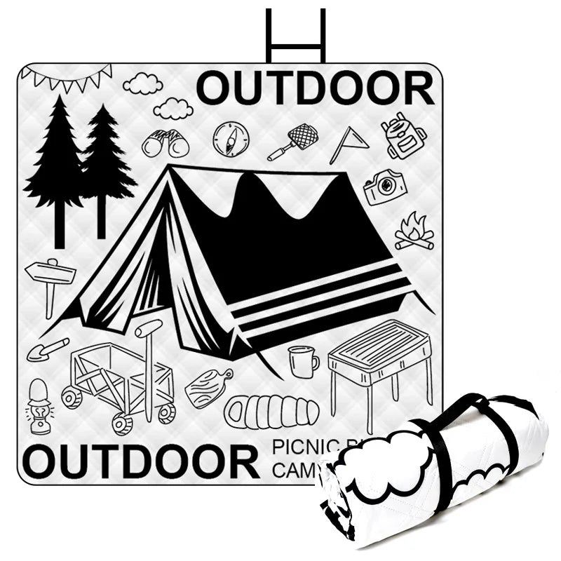 Camping Portables Picnic Mat Lawn Mat Thickened Moisture-Proof Outdoor Camping Mat Aluminum Film Base Machine Washable