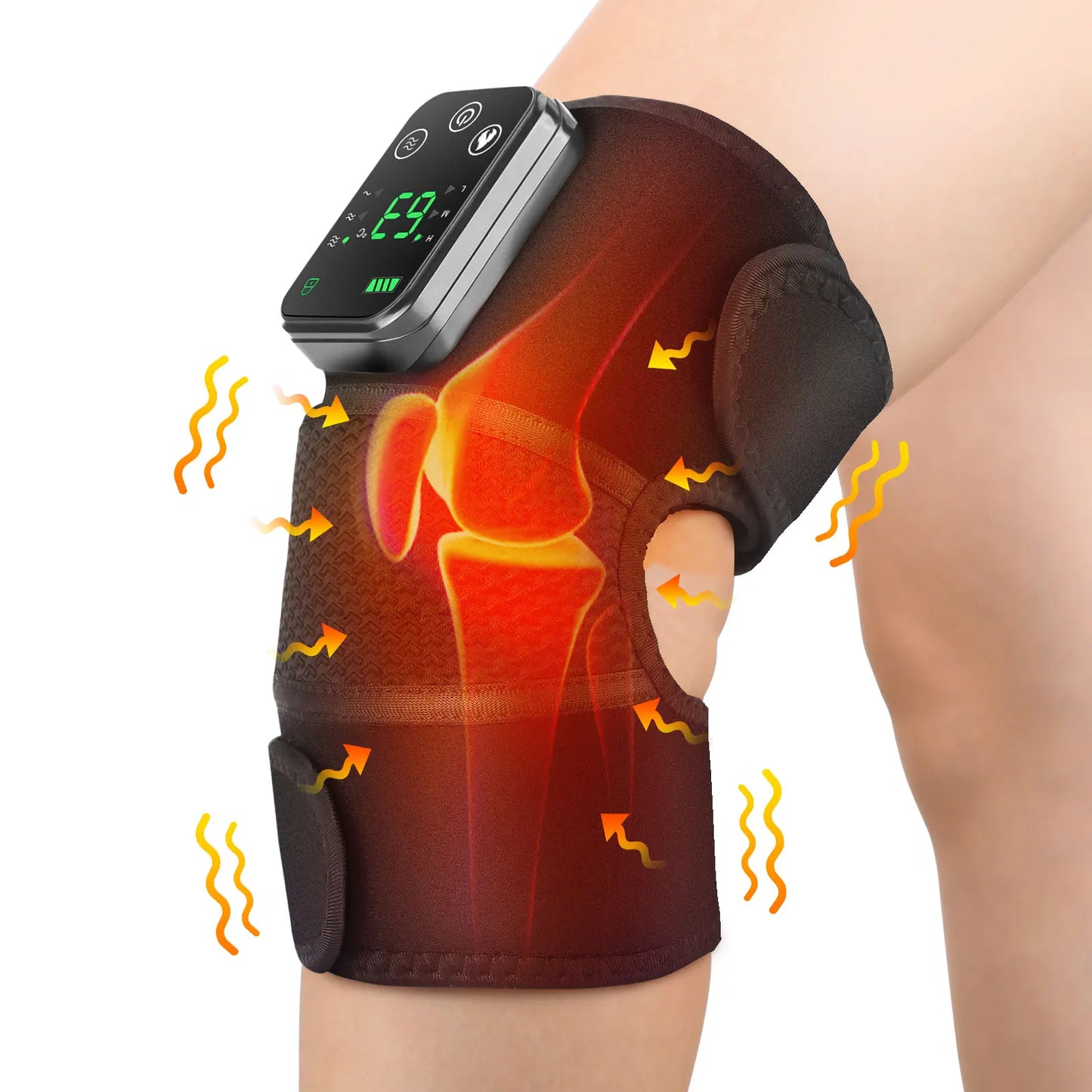 Rechargeable Knee Massager 3 Gear Vibration Massage Shoulder Brace Electric Heating Pads for Arthritis Knee Warmer