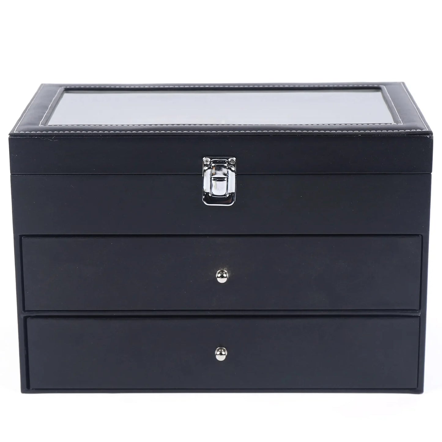 /24 Grid Jewelry Collection Storage Holder Box Leather Watch Glasses Display Case Sunglasses Storage Holder