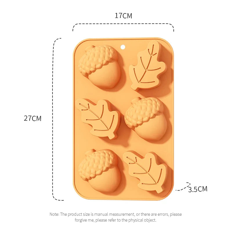 Pumpkin Leaf Silicone Molds Thanksgiving Fall Theme Ice Cream Molds for Making Soap Muffins Chocolates Squirrels Cake Decoration