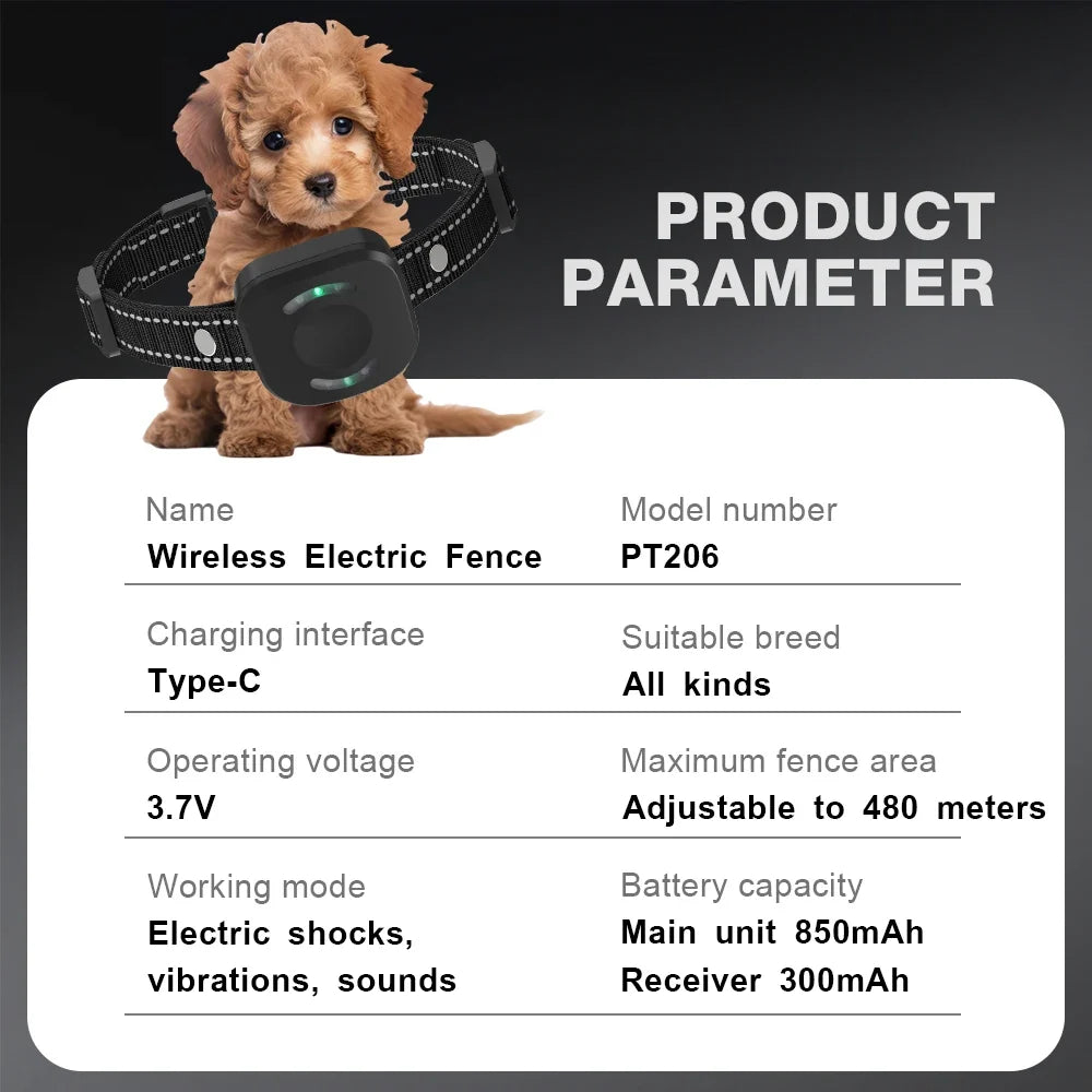 480m Waterproof Wireless Electronic Dog Fence Containment System Dog Training Collar Pet Fence Safety Pet Accessories