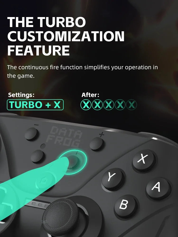 Data Frog Wireless Game Controller for Switch Console/Lite/OLED | NFC, Turbo, Vibration Adjustment Gamepad Joystick