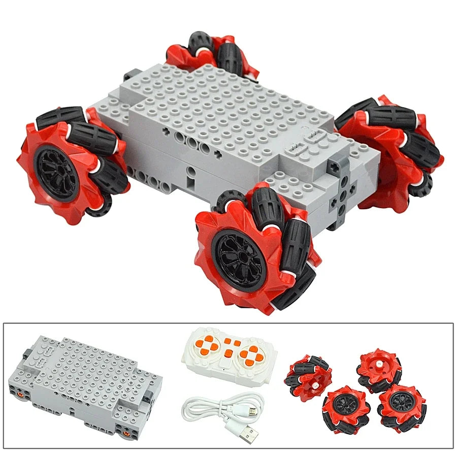 Mecanum MOC Technical Universal Omnidirectional for 45544 EV3 Robotics Model Parts DIY Building Blocks Tires Leduo