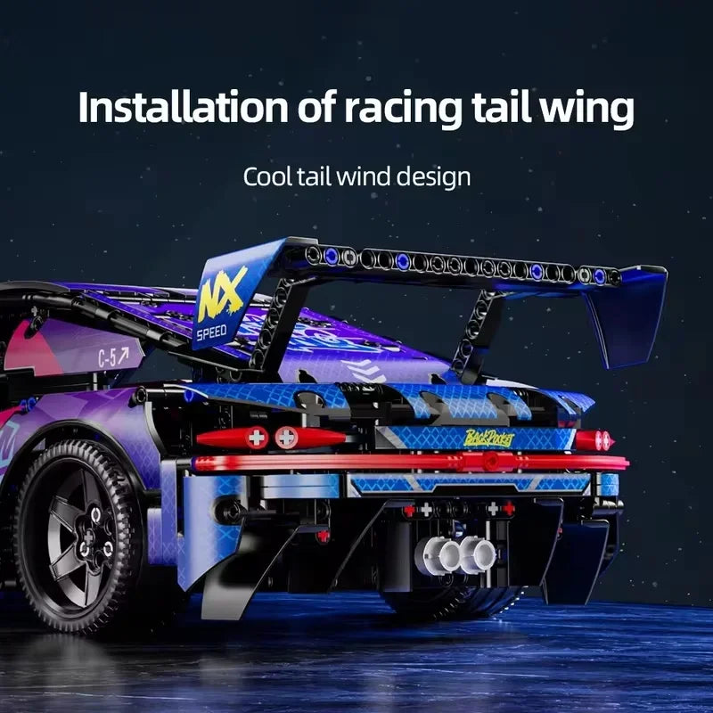 New 1611PCS Cyberpunk Mechanical Sports Car Building Block Toy Remote Control Racing Car Adult Children Birthday Christmas Gifts