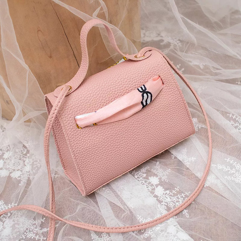 Leather Bow-Knot Shoulder Bag Messenger Purse Bag Women Single Strap Crossbody Handbag Purse Small 5 Colors