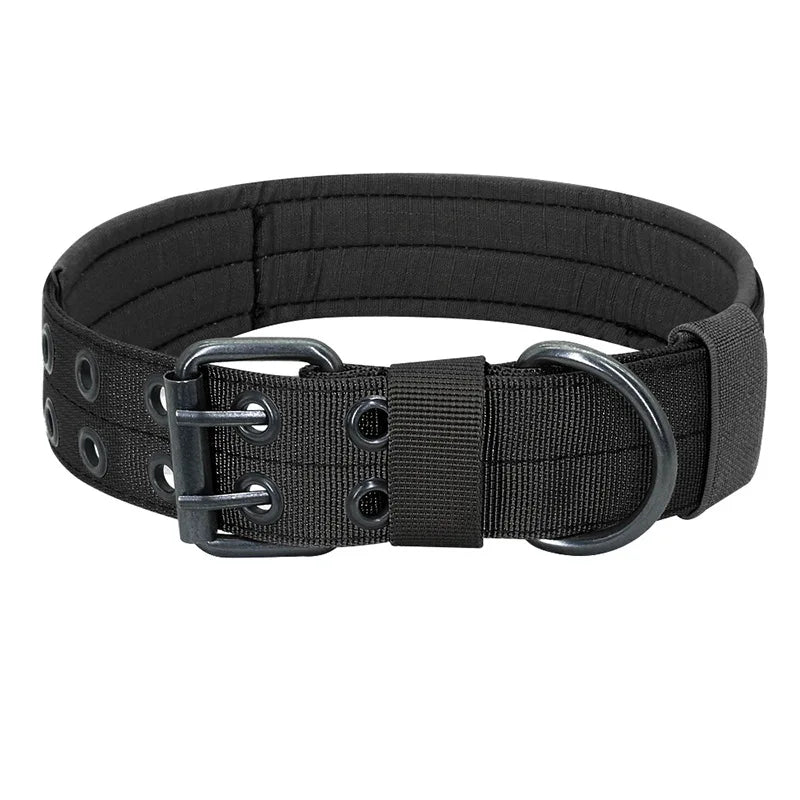Adjustable Sturdy Tactical Dog Collar with Leash Set for Medium to Large Dogs Anti-Bite Durable Neck Collar For Strong Dogs