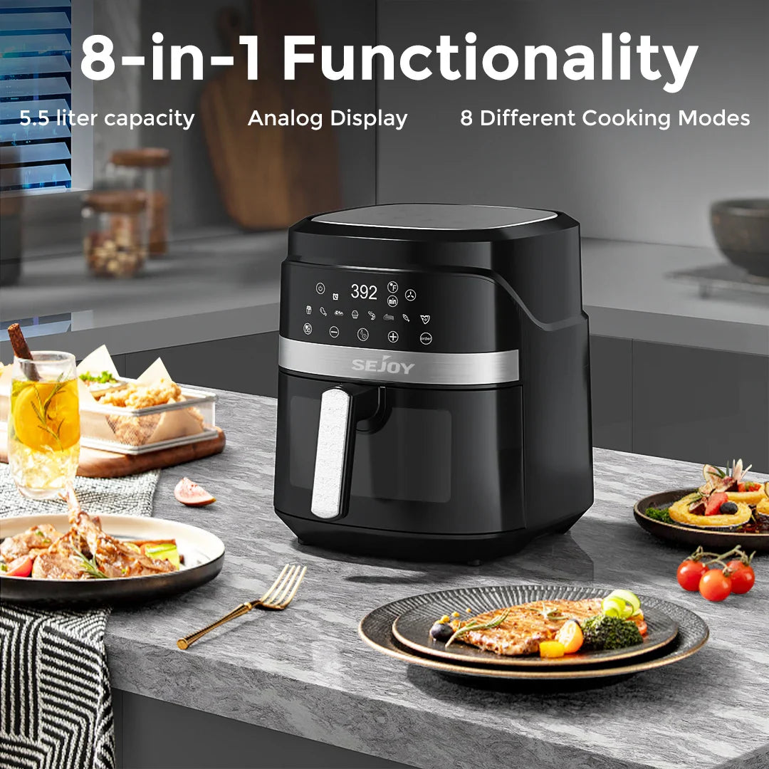 Air fryer 8-in-1,6L Electric Oven Oilless Cooker Keep Food Warm