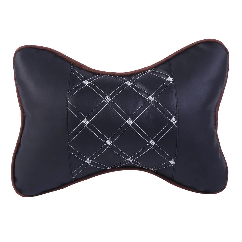 Car Neck Pillows Both Side Pu Leather 1pcs Pack Headrest For Head Pain Relief Filled Fiber Universal Car Headrest Pillow