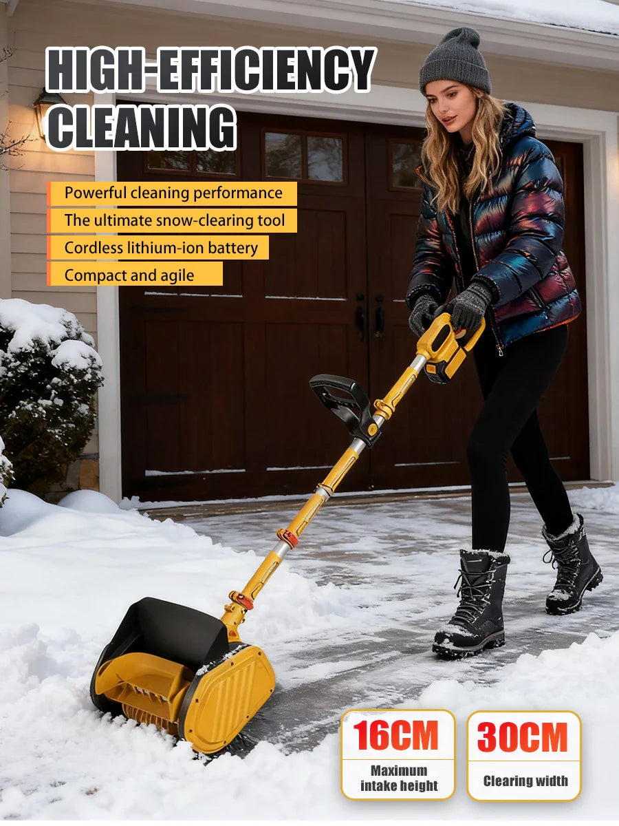 1200W Electric Battery-Powered Snow Blower, High Power Portable Clearing Machine.