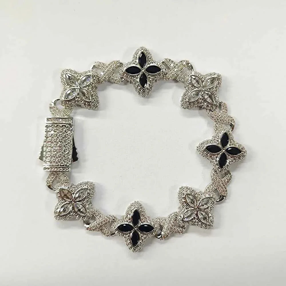 Floral Bracelets with Infinity Link Chain