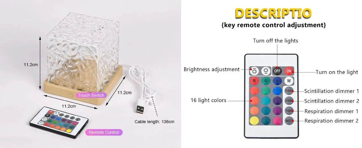 Ocean Wave Projector Light 16 Colors Midnight Aura