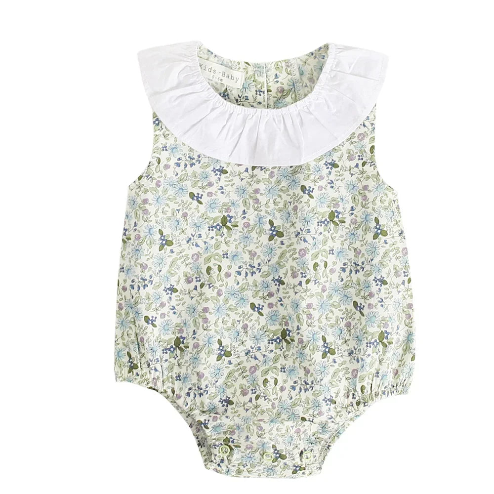 Sanlutoz Summer Cotton Baby Bodysuit Newborn Cute Plaid Clothing for Baby Girls Sleeveless Princess Toddler Infant Bodysuits