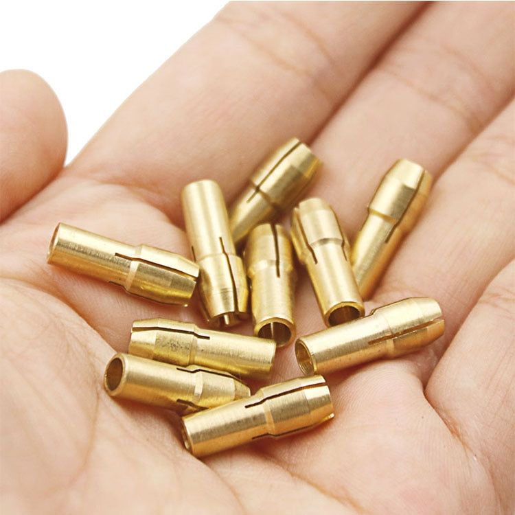10 PCS Three-claw Copper Clamp Nut for Electric Mill Fittings,Bore diameter: 3.2mm, Bore diameter: 3.2mm