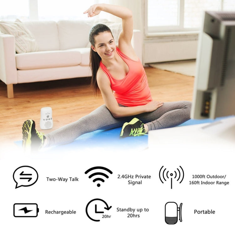 DBM-8 Wireless Audio Two-way Talk Back Baby Monitor, Intercom Sound Alert for Infant(UK Plug)