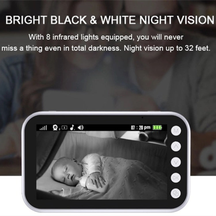 ABM100 4.3 inch Wireless Video Color Night Vision Baby Monitor 360-Degree Security Camera(US Plug)
