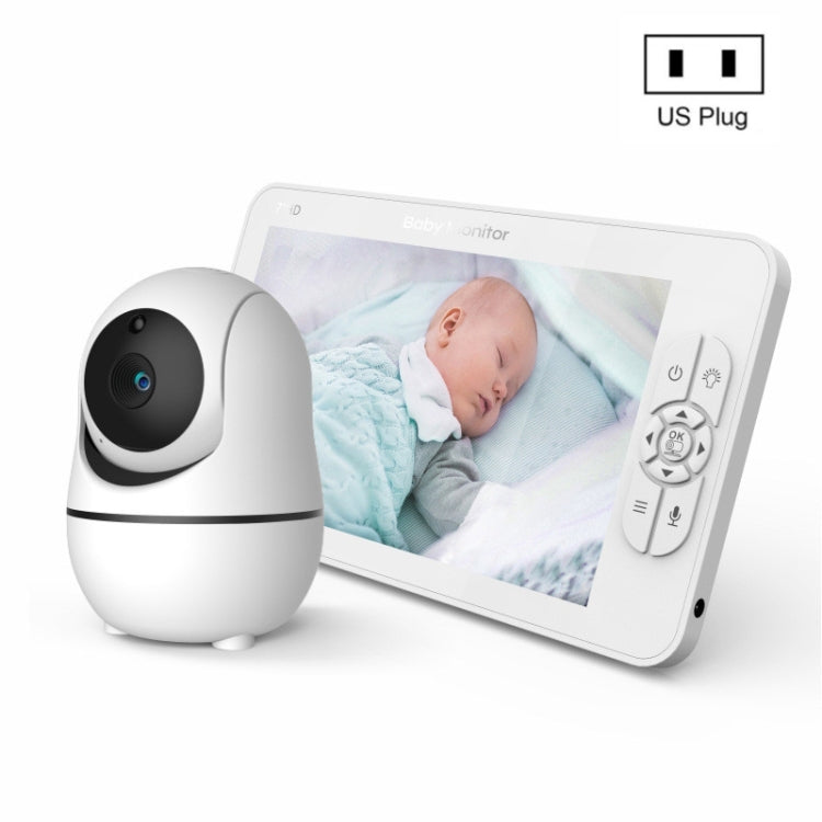 SM70PTZ 7 inch Screen 2.4GHz Wireless Digital Baby Monitor, Auto Night Vision / Two-way Voice Intercom(EU Plug)