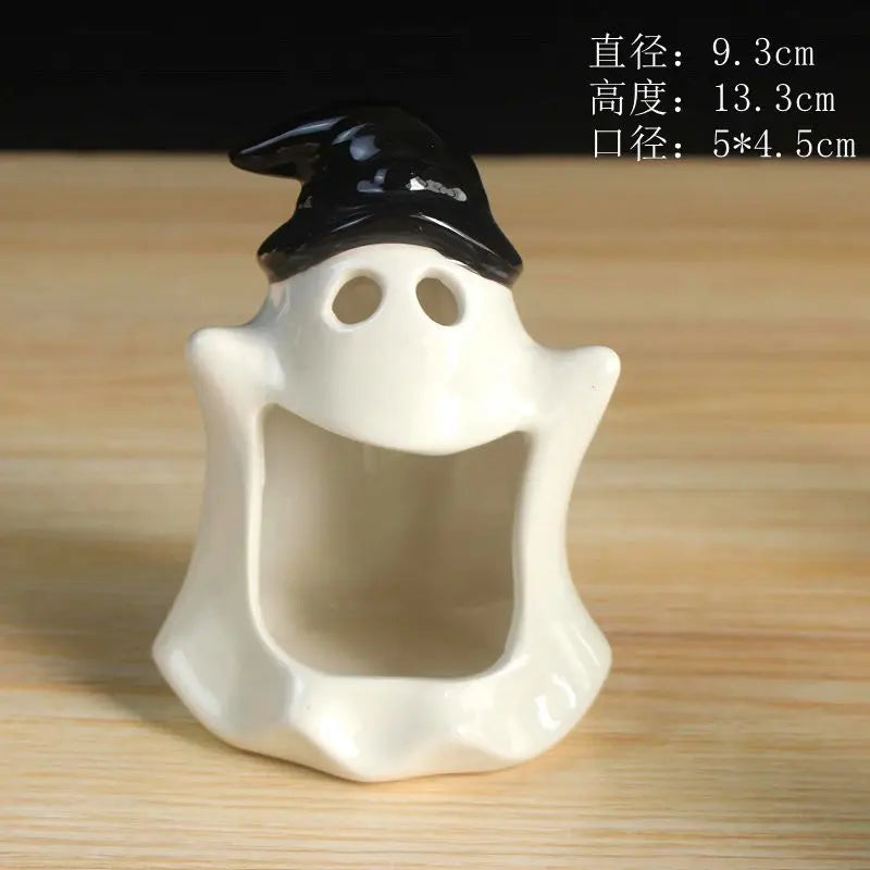 Halloween Candy Bowls, Halloween Candy Dish Candle Holder Bat Ghost Ceramic Dish Halloween Party Decorations