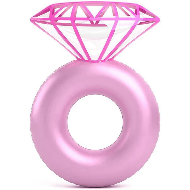 Inflatable Floating Swimming Pool float Diamond Swim ring Pool Mat Floats Tube for Valentine or Wedding Bachelorette Party