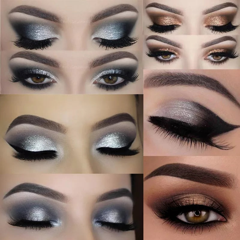NEW Colors Shimmer Glitter Eye Shadow Palette Makeup Copper Bronzer Sliver Grey Metallic Smoky Cut Crease Eyeshadow Nude Cosmeti