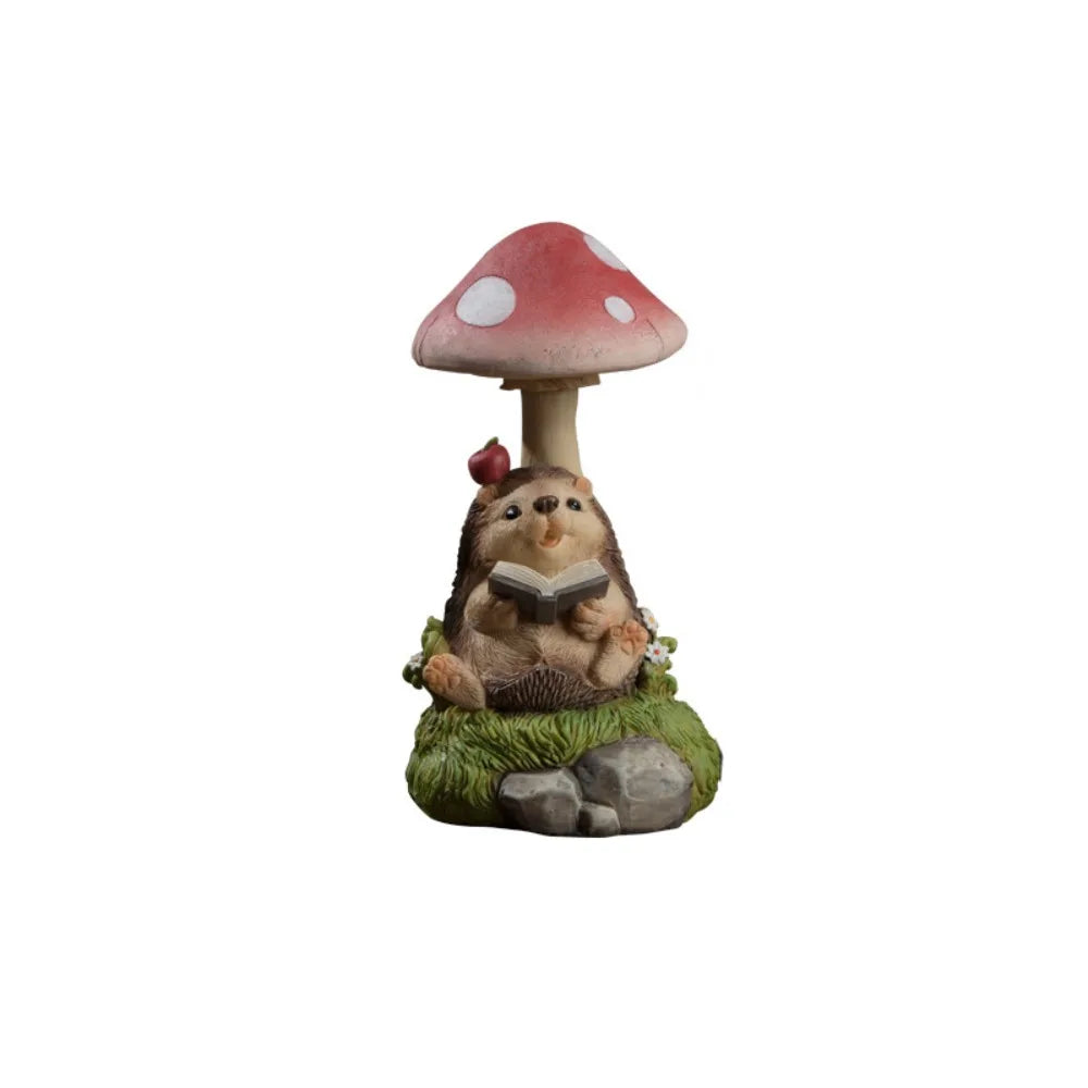 Micro Landscape Resin Solar Mushroom Lamp Cute Cartoon Rabbit Lawn Lamp Vivid Creative Animal Statue Light Flowerpot