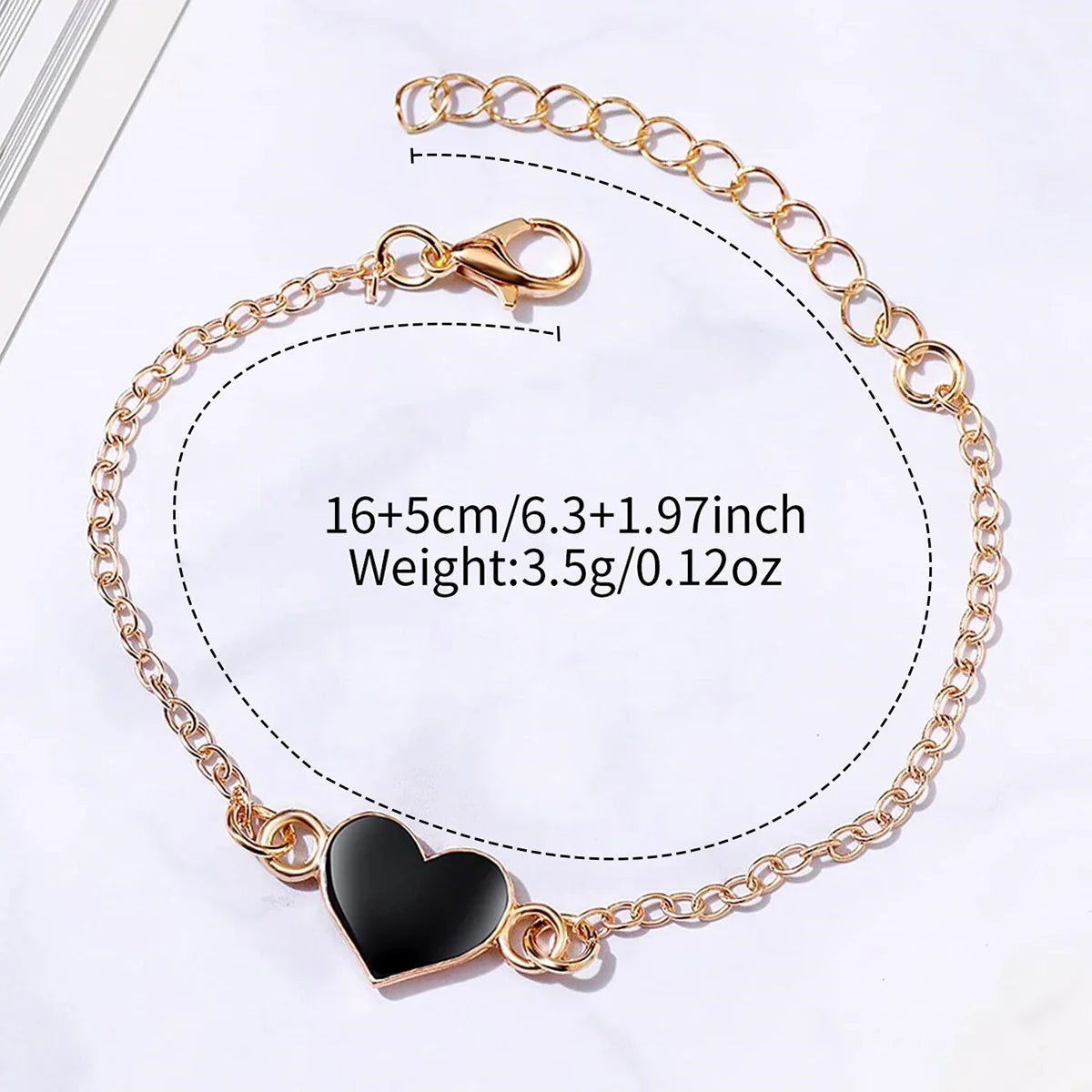 6PCS/Set Women's Watches Fashion Square Leather Band Quartz Watch Heart Bracelets Set(Without Box)