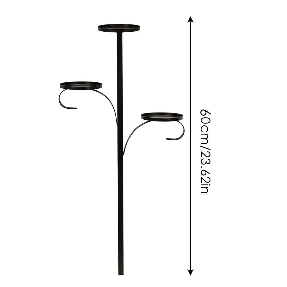 60/90CM Black Triple Tree Topper Christmas Tray Candle Light Holder Decor Iron Candlestick Triple Tree Topper for christmas