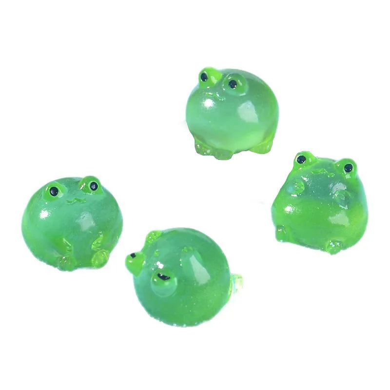 10/20/50pcs Luminous Green Frogs Doll House Miniatures Cute Fairy Garden Gnome Moss Terrarium Decor Crafts Bonsai DIY Figurine