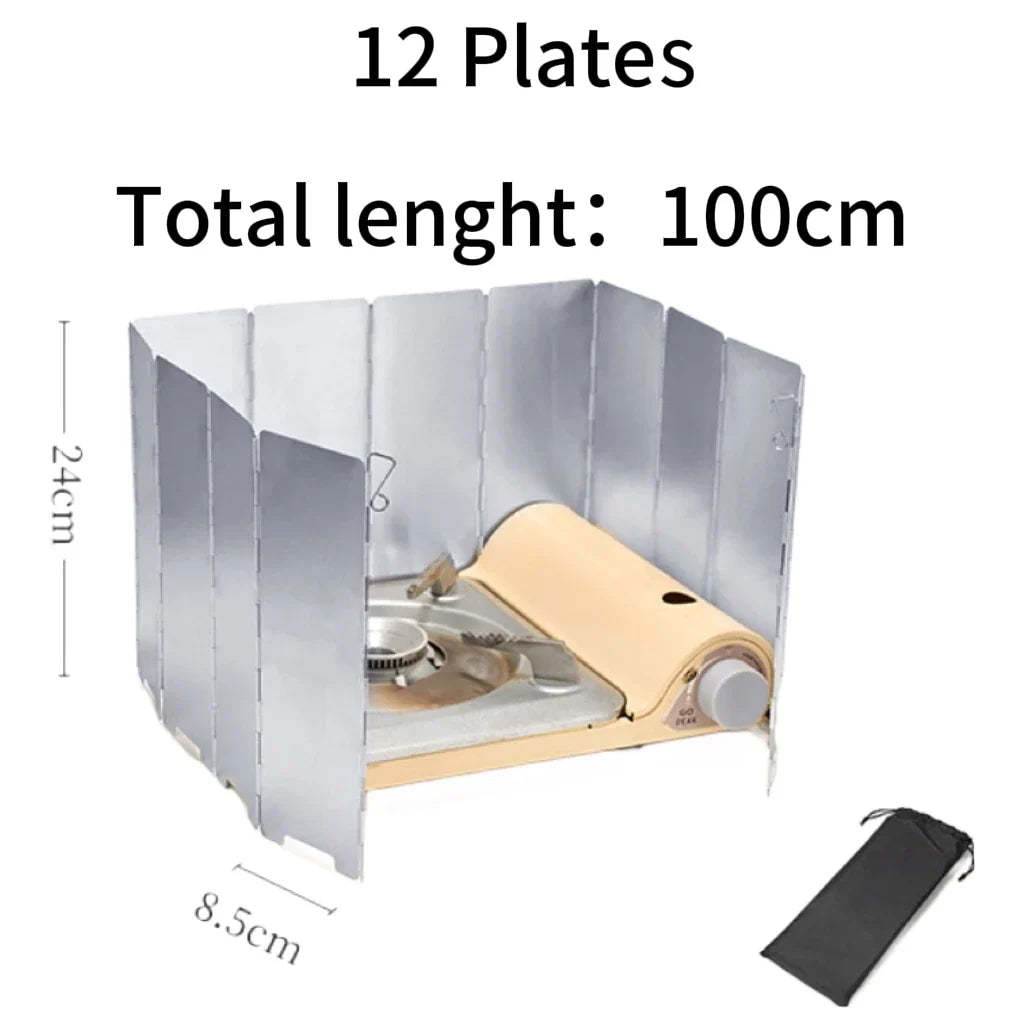 8/10/12/14/16plates Stove Windscreen Aluminum Alloy Stove Wind Shield