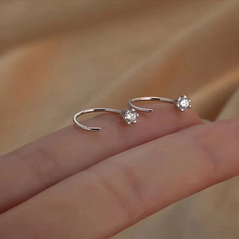 2024 Irregular Shiny Zircon Ear Clip Earring for Women Fashion Simple Geometry No Piercing Ear Cuff Party Jewelry Christmas Gift