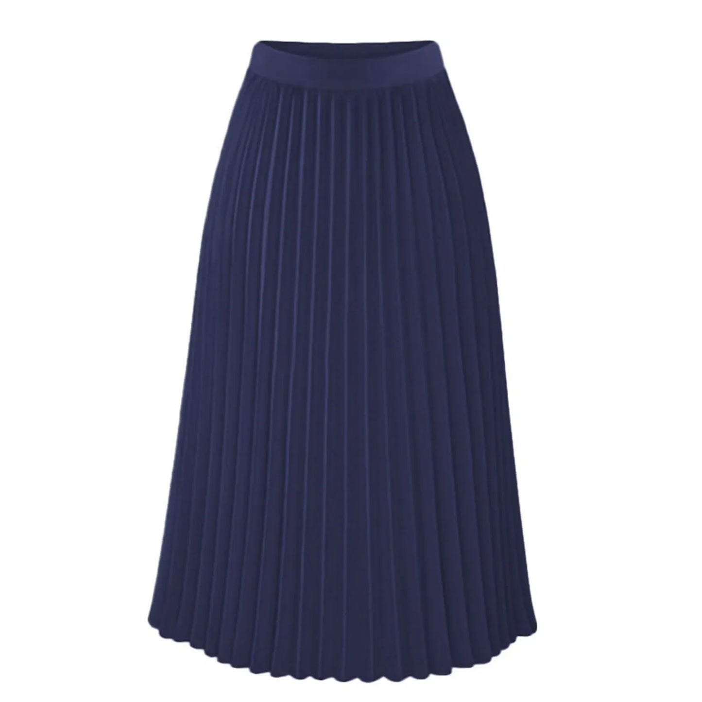 Women's High Elastic Skirts Solid Color Large Swing A Line Pleated Skirt Female 2024 Leisure Loose Versatile Trend Clothing