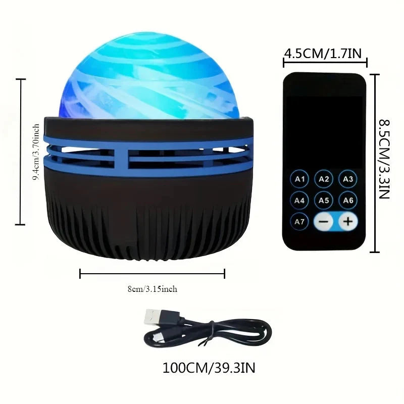 LED Projection Night Light with Remote Control - 7 Lighting Effects