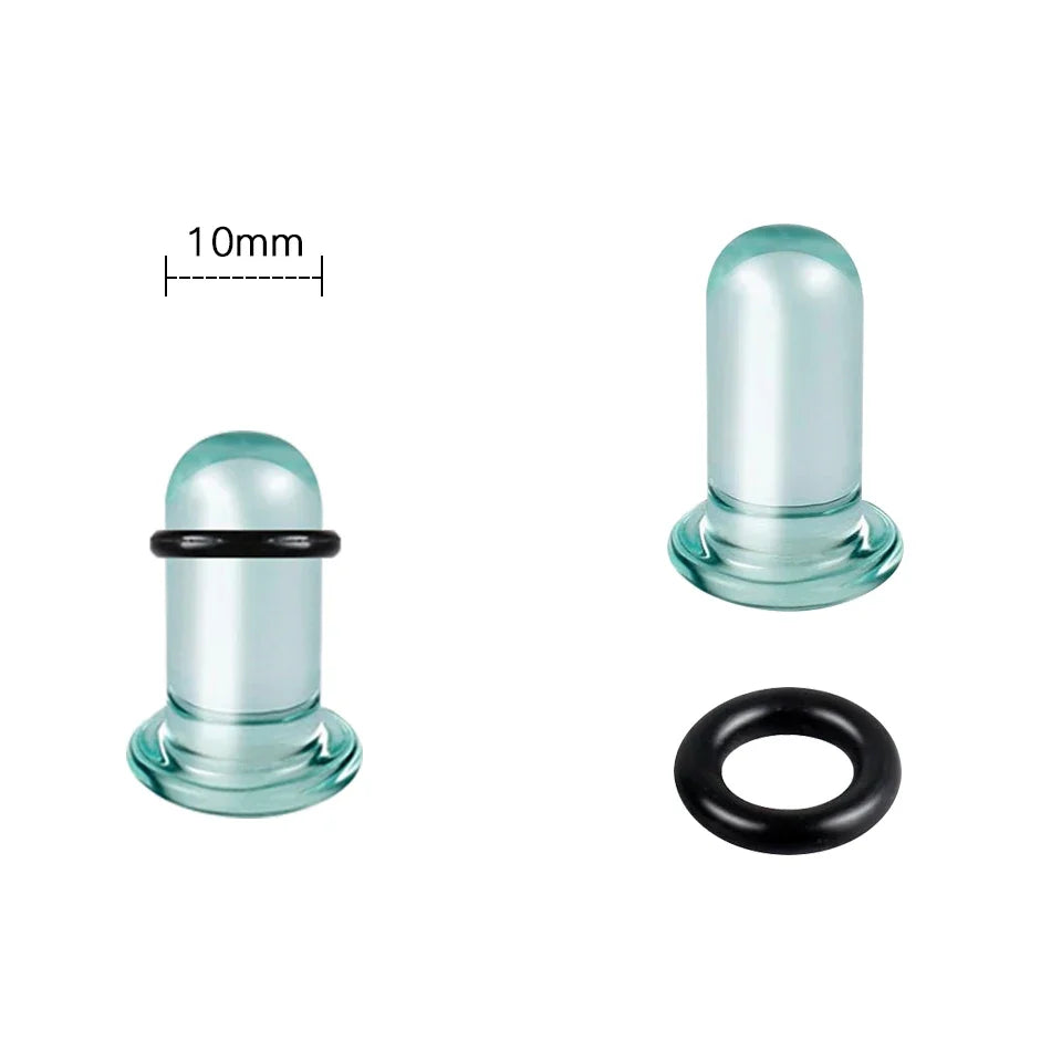 2pcs Glass Ear Gauges Stretching Kit Short Taper Expander 1.6-16mm