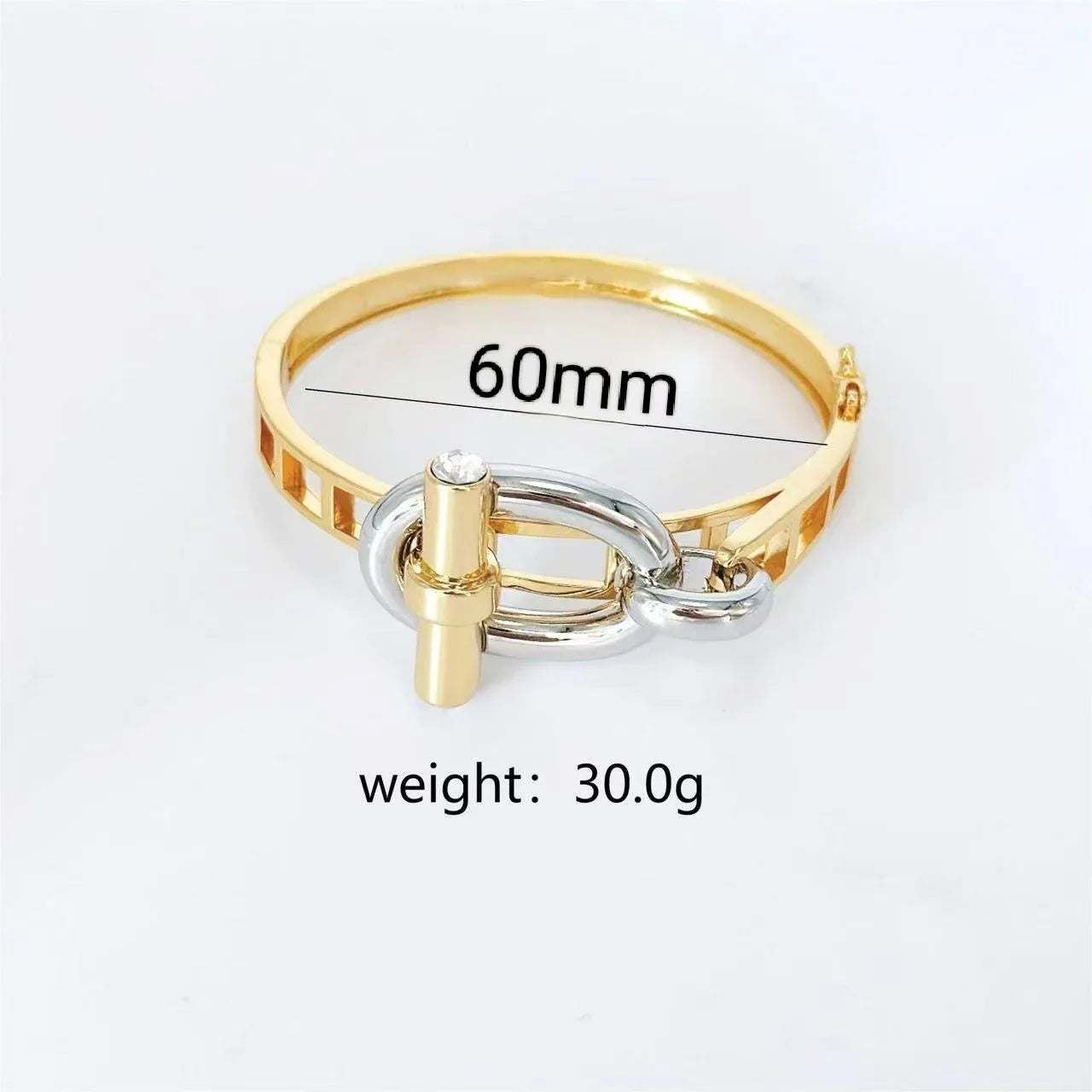 New waterproof cubic zirconia OT buckle women's bracelet exaggerated personality trend jewelry factory wholesale
