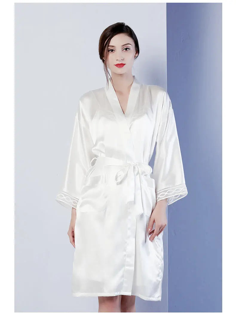 Birdtree 100%Real Mulberry Silk Pajamas Women Pyjamas Female Kimono Robe & Sleepwear 2 Pcs Pajama Sets Silk Nightgown S37111QM