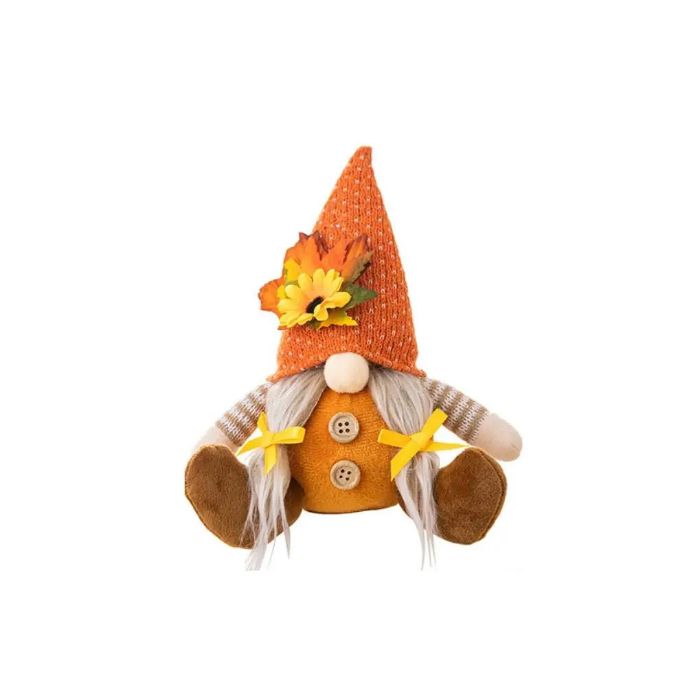 Funny Decorative Thanksgiving Doll Ornaments Soft Cartoon Gnome Doll Ornaments Cute Sunflower Gnome Doll Autumn Decor
