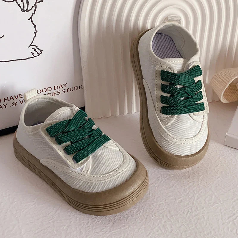 Children Canvas Shoes Boys Girls Casual Sport Shoes Simple Non-slip Fashion Kids Flats Shoes Round-toe Soft All Match