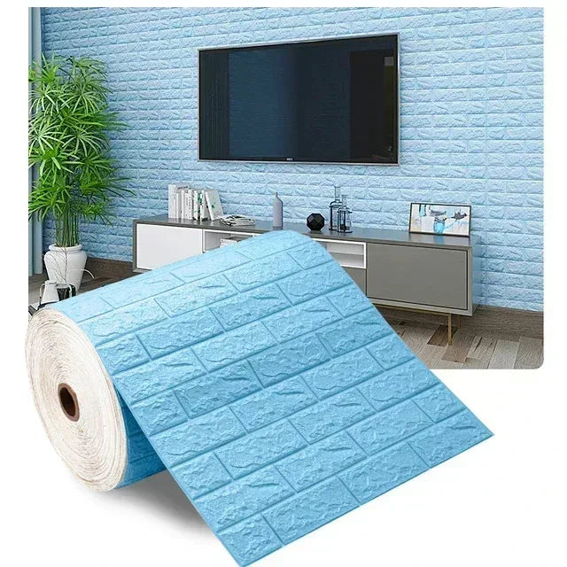 3D Self-Adhesive Wallpaper, 70cm*1/5/10m , Waterproof Brick Wall, Living Room, Bedroom, Children's Room Home Decor