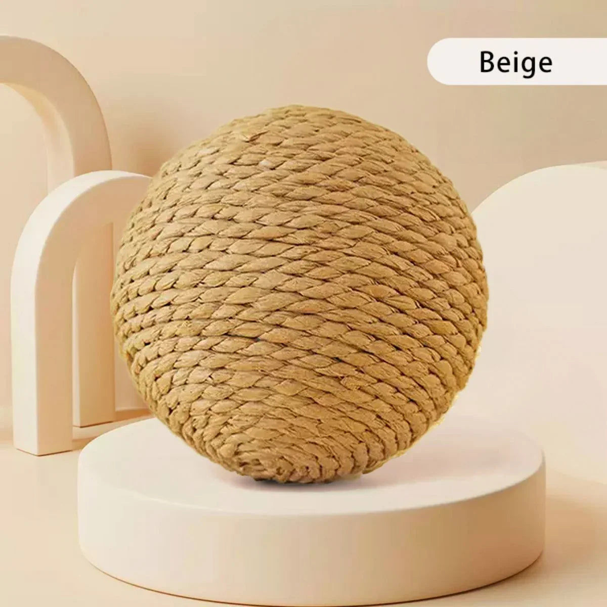 Interactive Sisal Cat Scratching Ball Toy For Kitten Teeth Cleaning Anti Bite 10CM Super Big Cat Ball Sounding Toy Pet Supplies