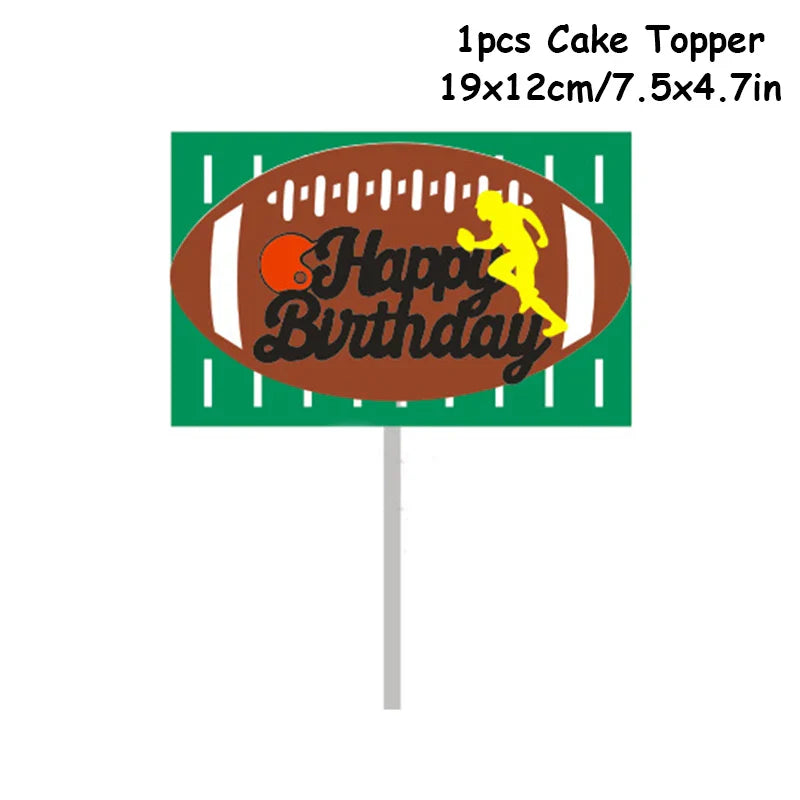 Rugby Themed American Football Disposable Tableware Supplies Sports Birthday Party Male Single Party Baby Shower Ceremony Decor