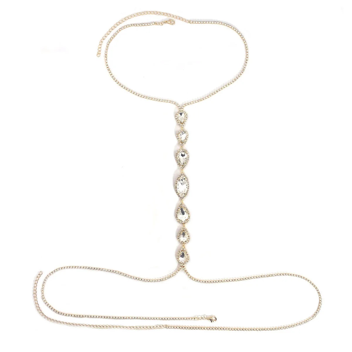 1pc Blue Droplet Fashion Body Chain Women's Chest Chain Summer Party