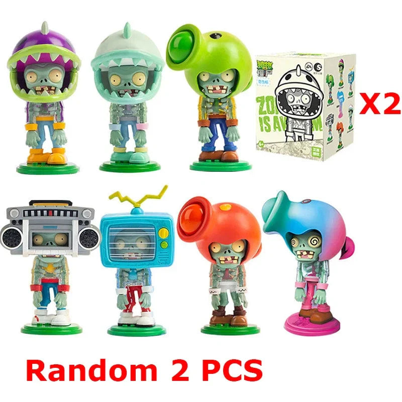 Plants Vs Zombies Building Blocks Toy Surprise Blind Box Variety Party Series 7 Styles Action Figures Collection Boys Toys Gift
