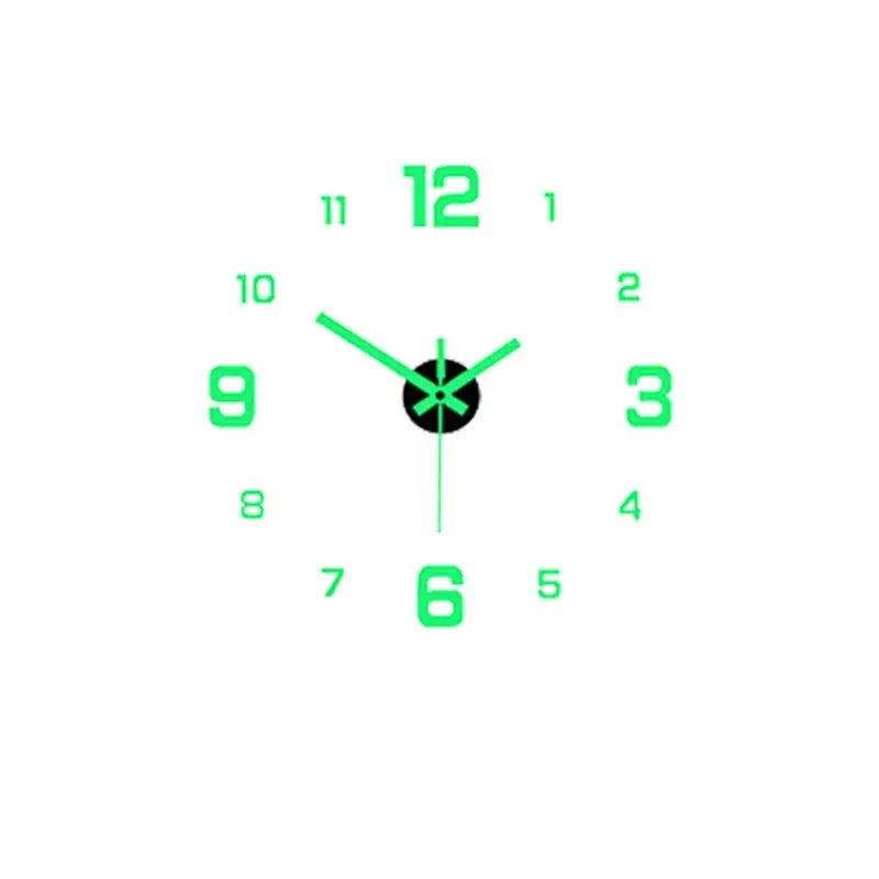 EW Creative Simple Luminous Digital Clock Study, Living Room ,Punch-Free Wall Sticker Clock.