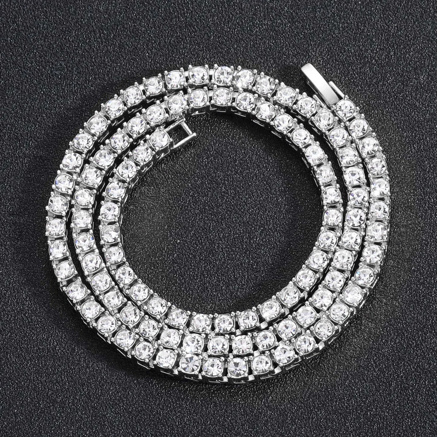 Hip Hop 5MM Tennis Chain Iced Out Bracelet Necklace Men Fashion Silver Color Tennis Jewelry Chains Women 20inch Choker Punk Gift