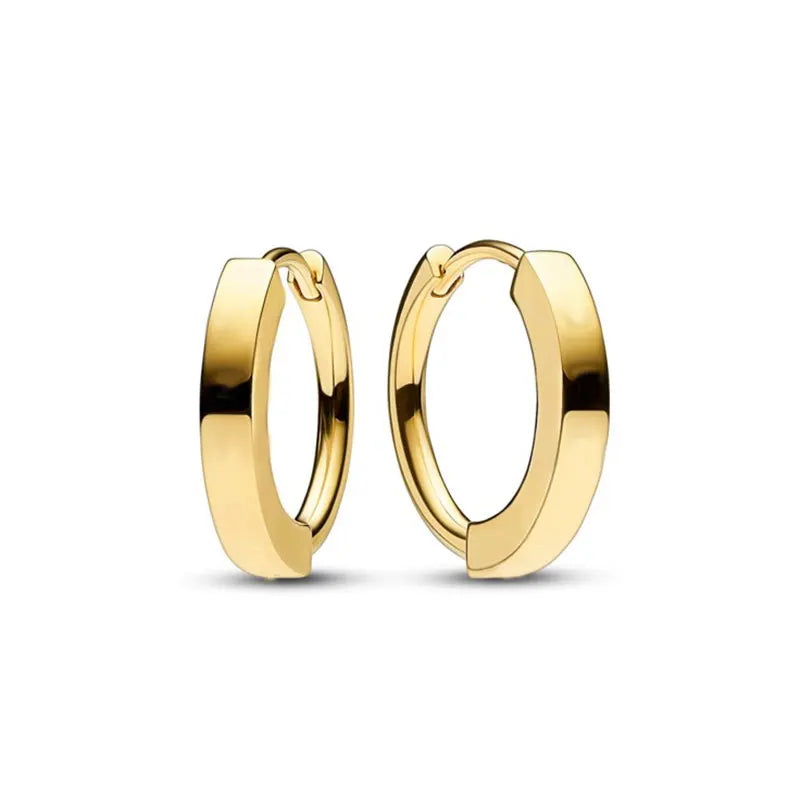 New 24K Gold Plated Pavé Heart Hoop Earring Huggie Hoop Earring 925 Silver Charm Hoop Earring Fine Jewelry Women DIY