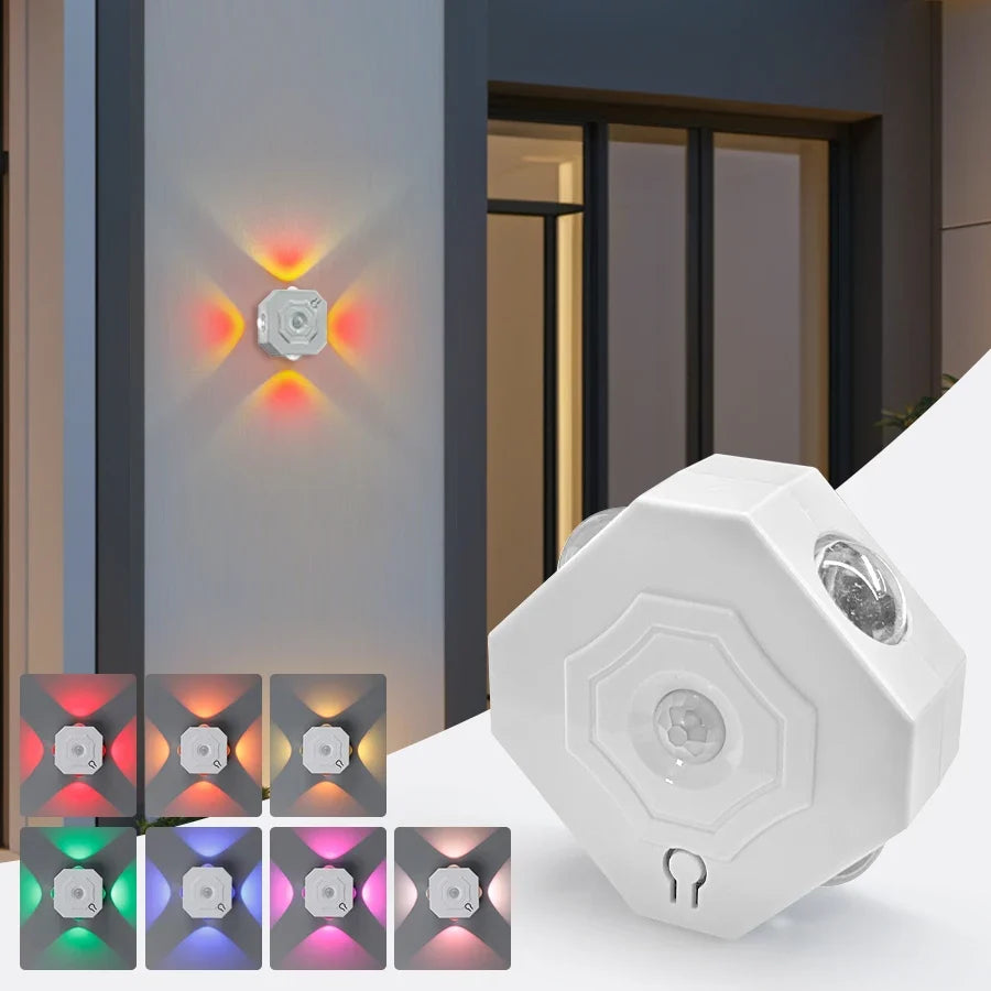 Rechargeable RGB LED Spotlight Motion Sensor Magnetic Wall Lights Night Spot Light for Bedroom Hallway Stairs Living Room Decor