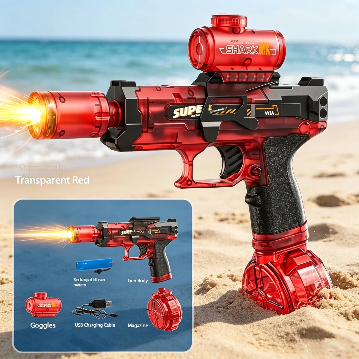 New MP5K Simulation Fire Electric Water Guns for Large Capacity Automatic Continuous Water Gun Adults Summer Outdoor Toys
