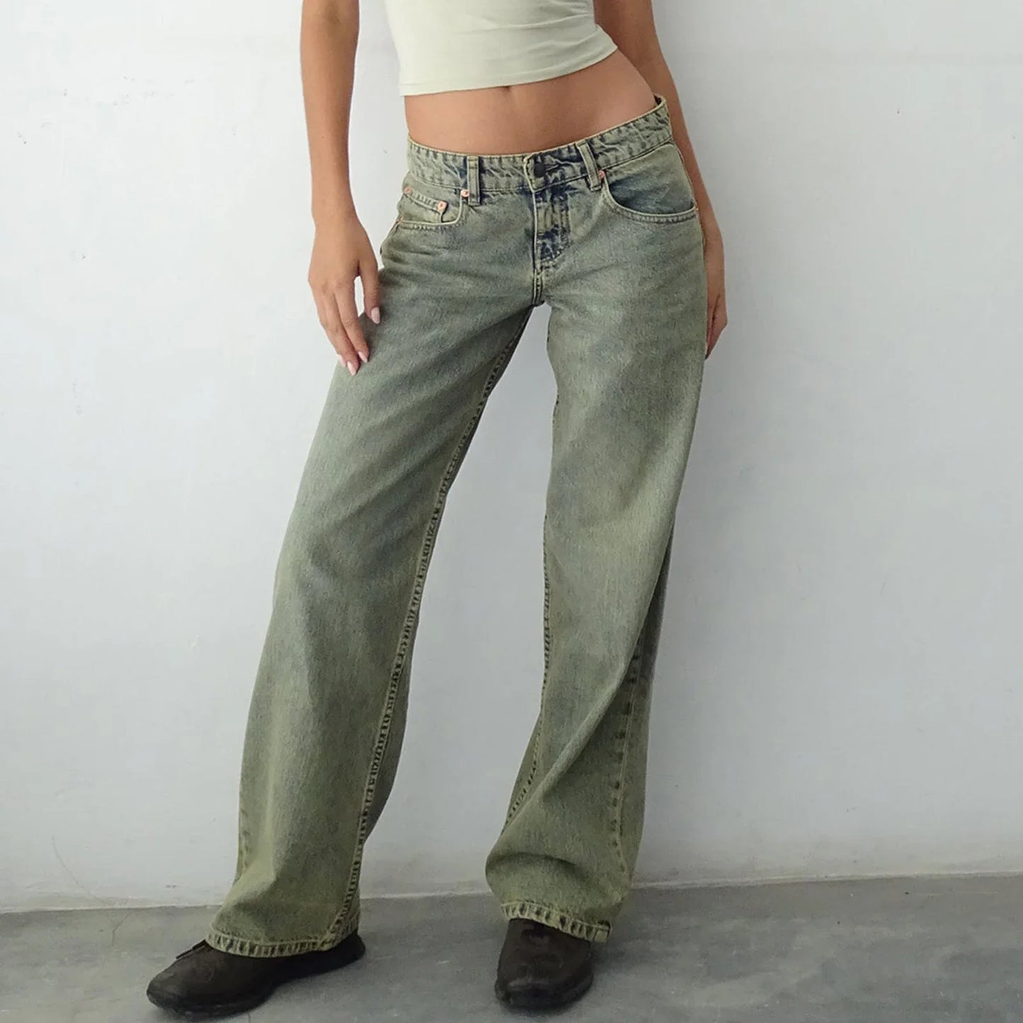 Women Wide Leg Jeans Casual High Waist Baggy Boyfriend Denim Pants Y2K Straight Streetwear Jeans Mom Jeans Trousers