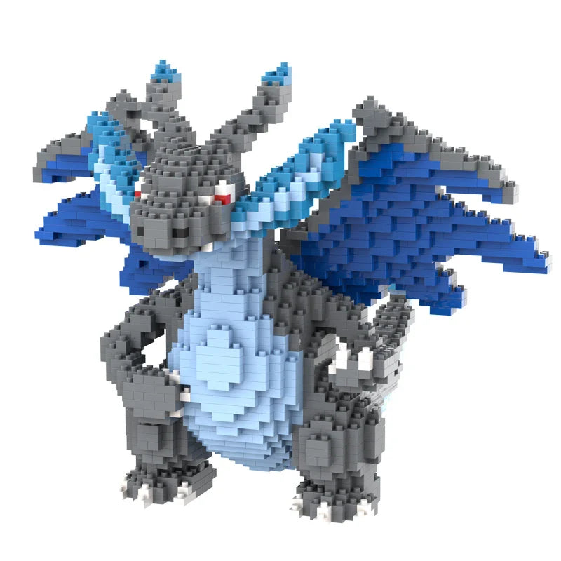 Pokemon Figure Gengar Piplup Mega Charizard Micro Building Blocks DIY Assembly Puzzle Mini Bricks Toys for Kid Christmas Gift