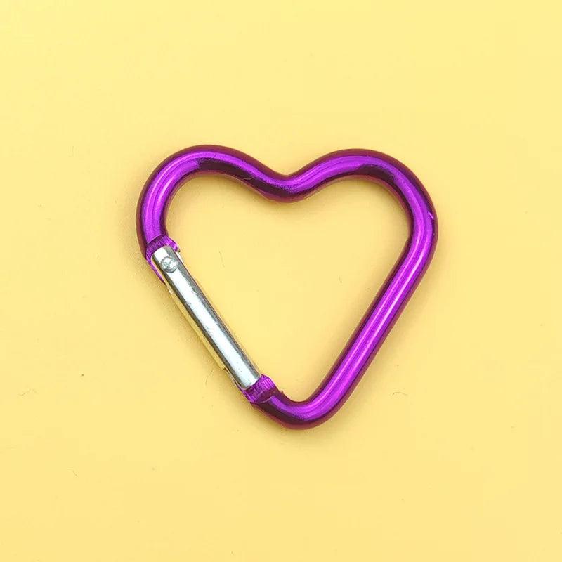 1 Pcs Heart-Shaped Aluminum Carabiner Key Chain Clip Outdoor Keyring